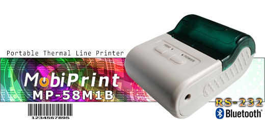 MobiPrint MP-58M1B Drukarka termiczna mini drukarka kodów mechanizm epson Interfejs IrDA Bluetooth RS232 Mobilna Drukarka mobilator.pl windows android  New Portable Devices