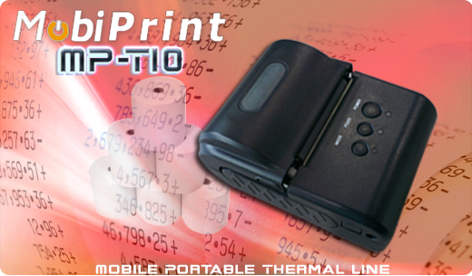 MobiPrint MP-T10 Drukarka termiczna mini drukarka kodów  Interfejs  Bluetooth  Mobilna Drukarka mobilator.pl windows android  New Portable Devices