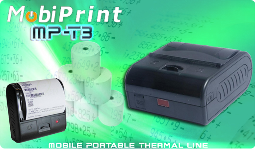 MobiPrint MP-T3 Drukarka termiczna Thermal Line  mini drukarka kodów mechanizm FUJITSU Interfejs  Bluetooth USB Mobilna Drukarka mobilator.pl windows android  New Portable Devices małe drukarki paragonów mała drukarka przenośna portable drukarka kodów