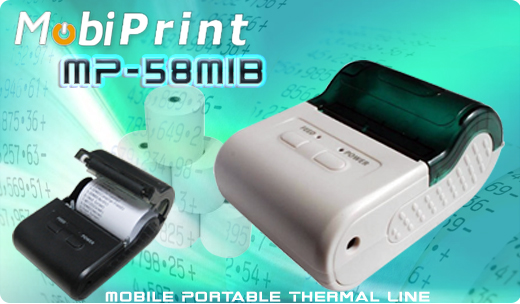 MobiPrint MP-58M1B Drukarka termiczna mini drukarka kodów mechanizm epson Interfejs IrDA Bluetooth RS232 Mobilna Drukarka mobilator.pl windows android  New Portable Devices