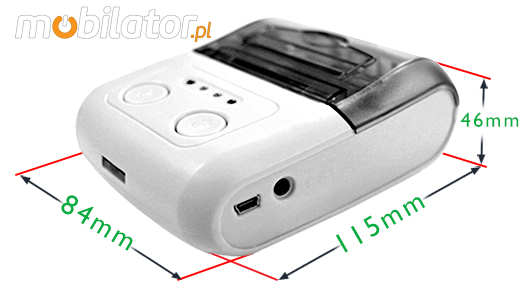 MobiPrint MP-58MB Mobile Printer Drukarka termiczna mini drukarka kodów mechanizm epson Interfejs USB Bluetooth RS232 Mobilna Drukarka mobilator.pl windows android ios  New Portable Devices
