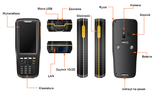 mobipad mp630 1d barcode scanner lase micro usb lan rj45 bateria