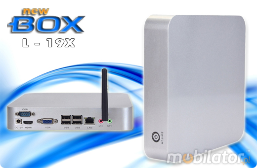 Komputer Przemysłowy Fanless MiniPC nBOX-L19-X BAREBONE