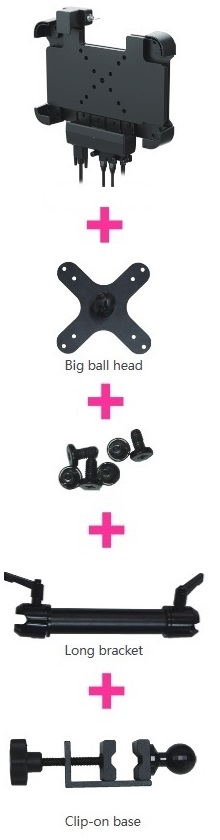 Lockable car holder for tablets I16H / T16 