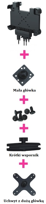 Uchwyt samochodowy zamykany z możliwością ładowania do tabletów I16H/T16