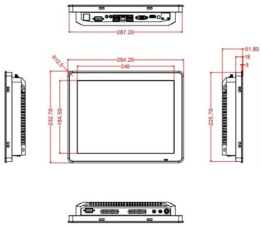 BiBox 121-I58 reinforced, metal, high-quality industrial PC panel