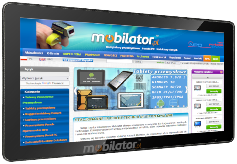 Bright screen of BiBox 156-I58 panel