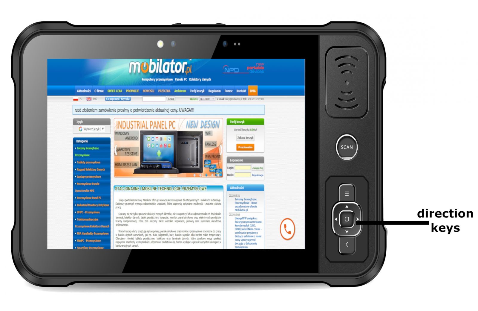 View Chainway P80-PE with direction keys