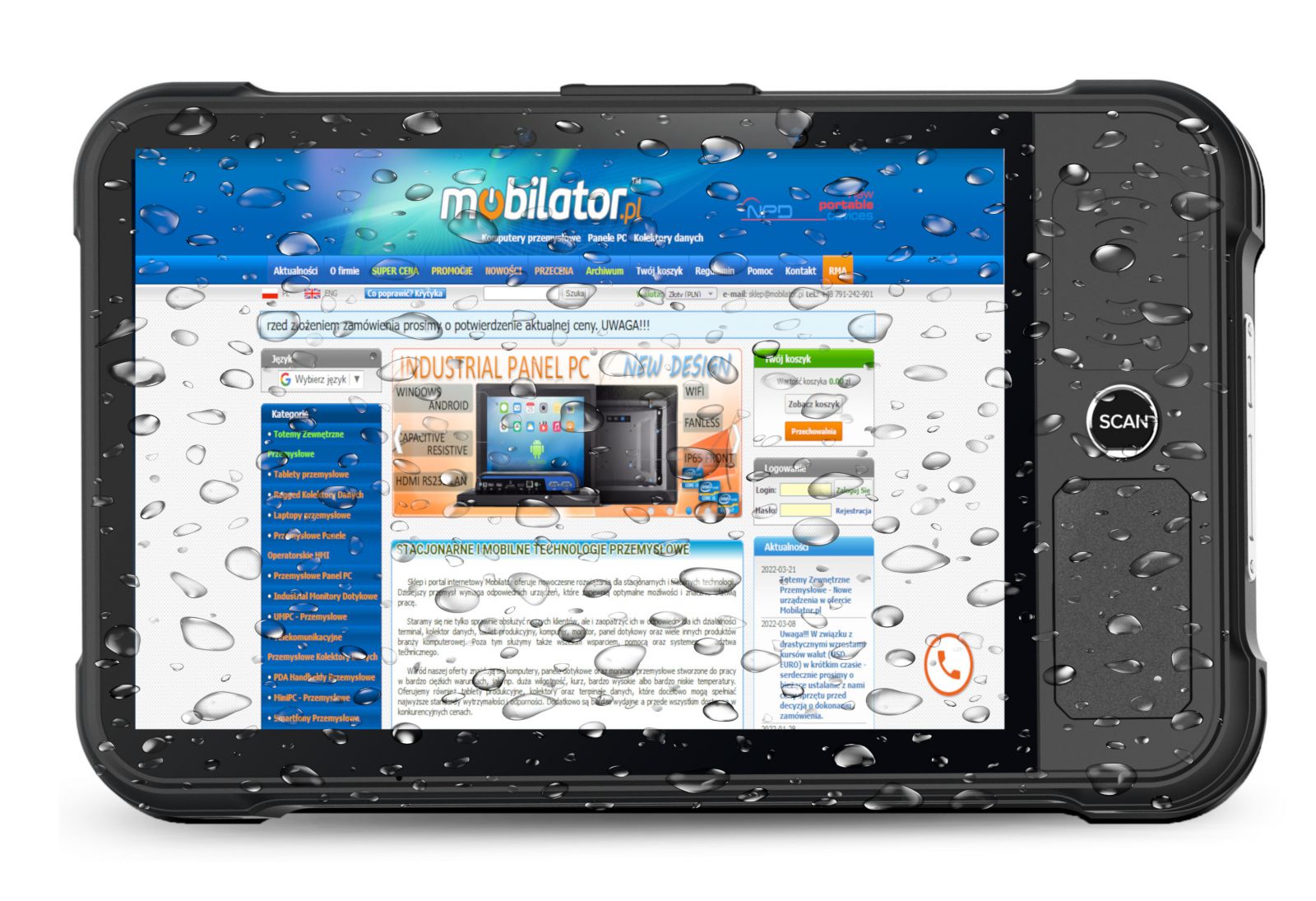 waterproof industrial durable tablet P80-PF front