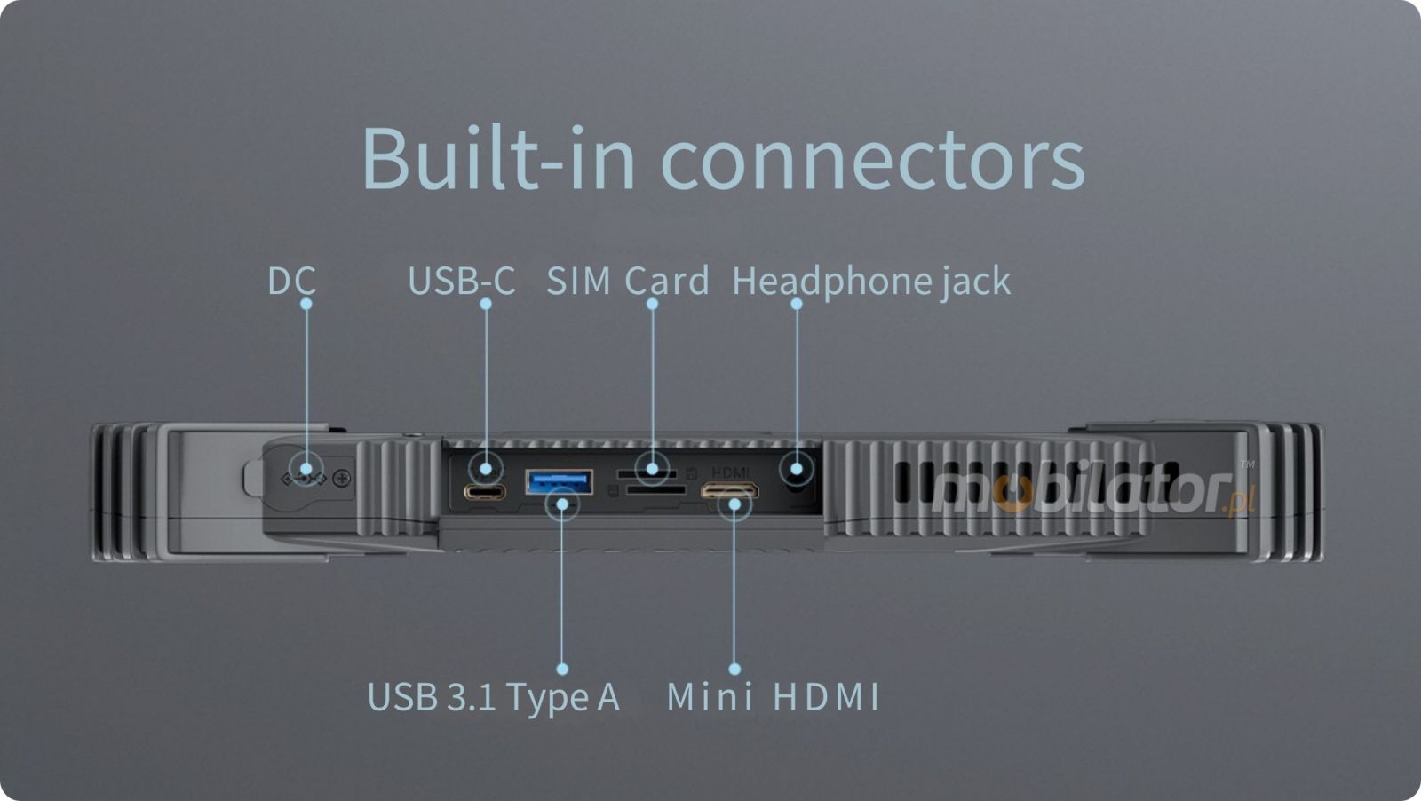 Emdoor I10A Tablet Connectors RJ45 / RS232 / USB / 2D 1 of 4 to choose from