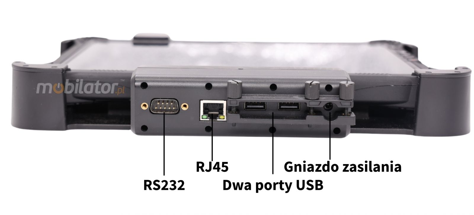 Emdoor I10A - możliwość wykorzystania czterech złączy RS232, RJ-45, USB, DC