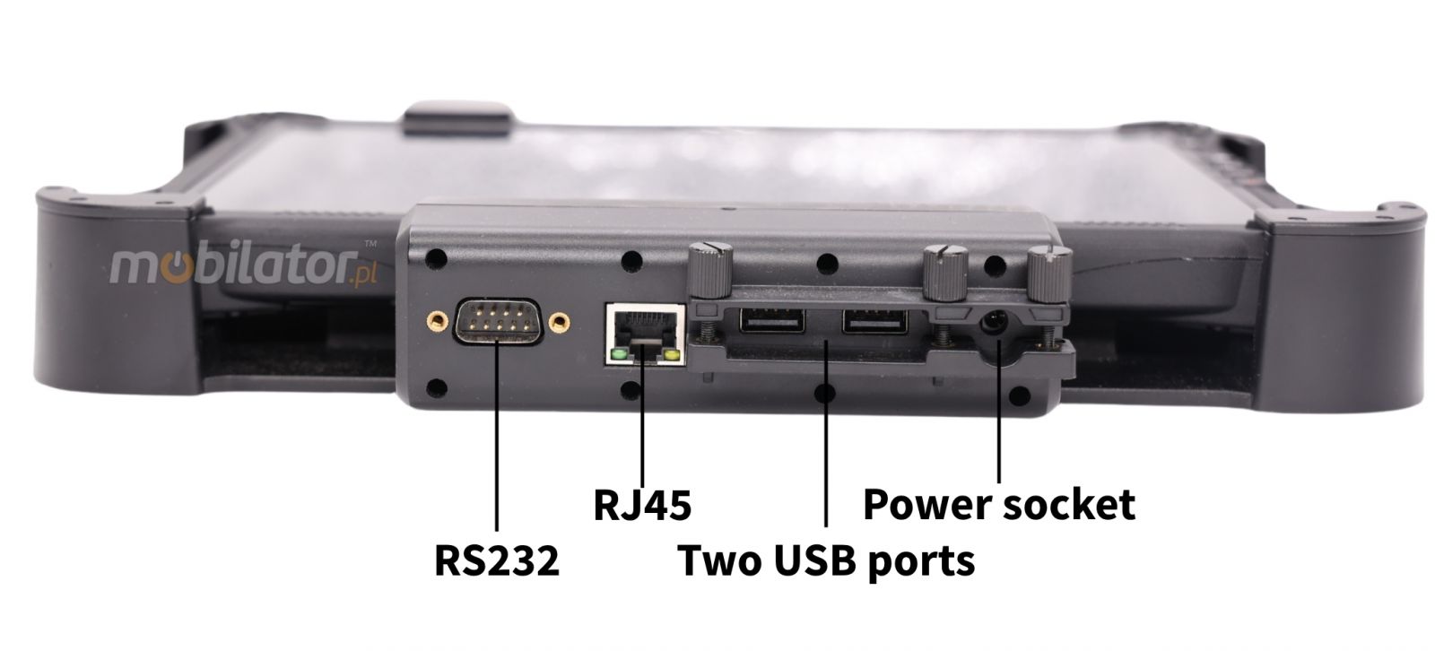 Emdoor I10A - possibility to use four connectors RS232, RJ-45, USB, DC