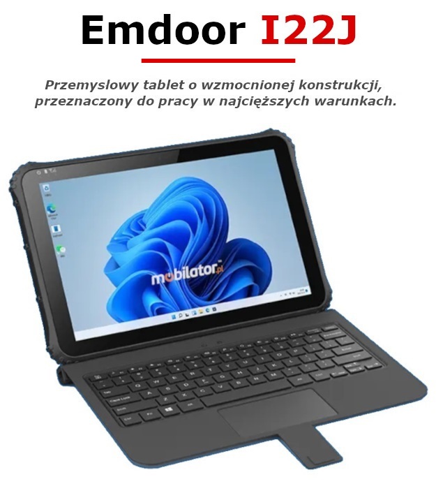 Emdoor I22J wstrząsoodporny przemysłowy tablet Windows 11 4G LTE lub 5G IP65