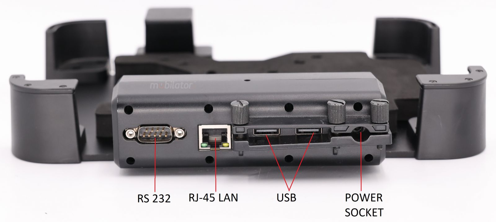 Emdoor T87X - possibility to use four connectors RS232, RJ-45, USB, DC