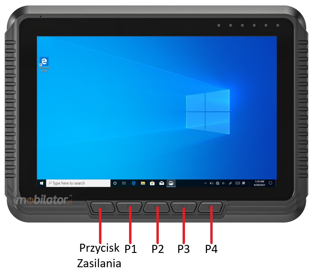 Emdoor V80J złącza przyciski tabletu do użytku w maszynach rolniczych