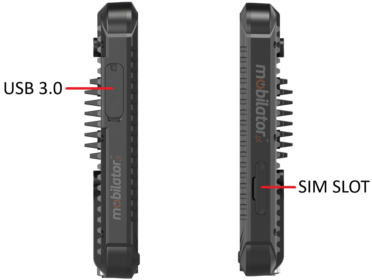 Emdoor V80J złącza - wymienne złącza RJ45, RS232, USB2.0, 2D