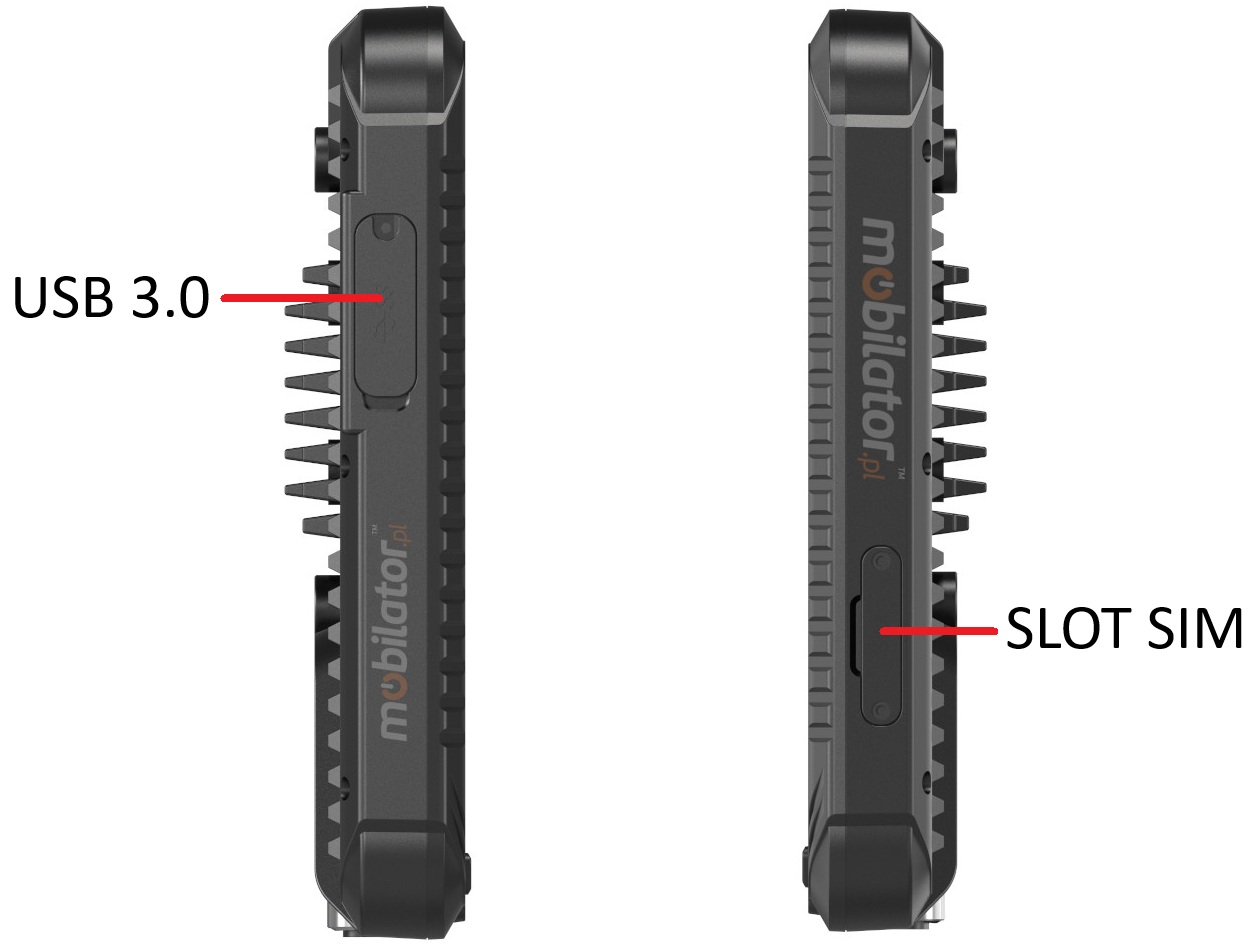 Emdoor V80J złącza - wymienne złącza RJ45, RS232, USB2.0, 2D