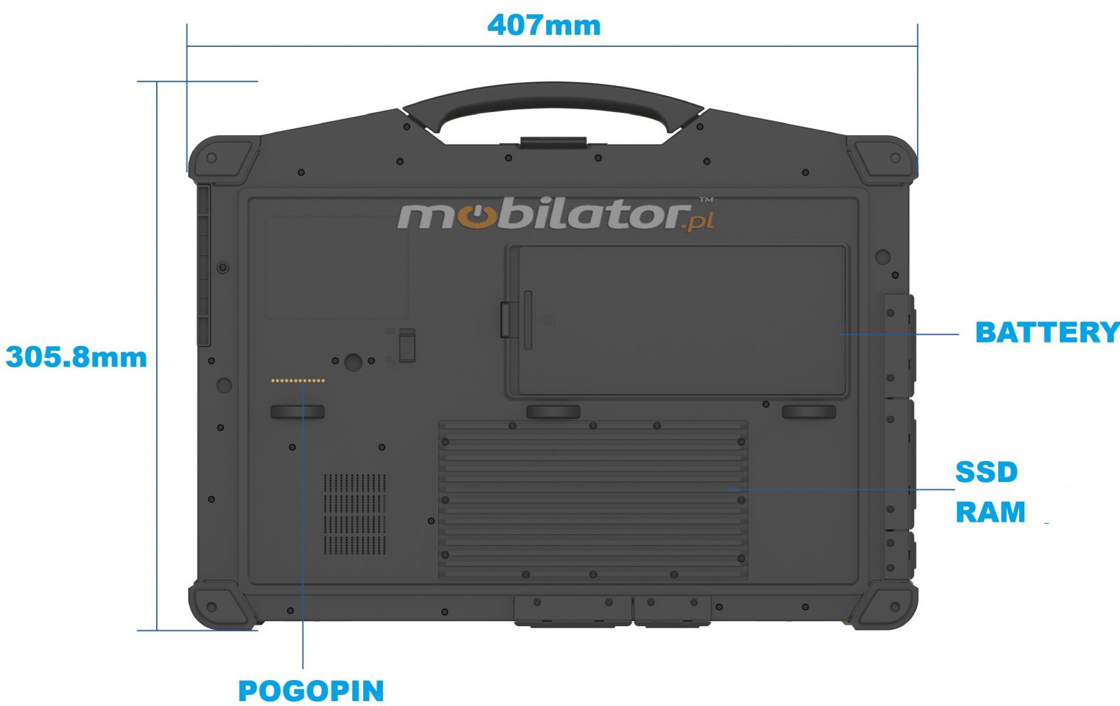 Emdoor X15A wstrząsoodporny przemysłowy laptop Windows 11 IP65 Intel SSD