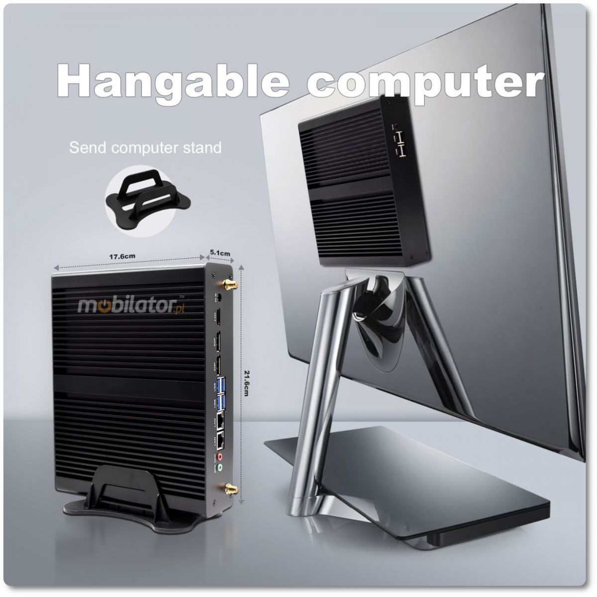 HyBOX TH5 industrial miniPC with vesa handle