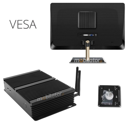HyBOX K4 industrial miniPC with vesa handle