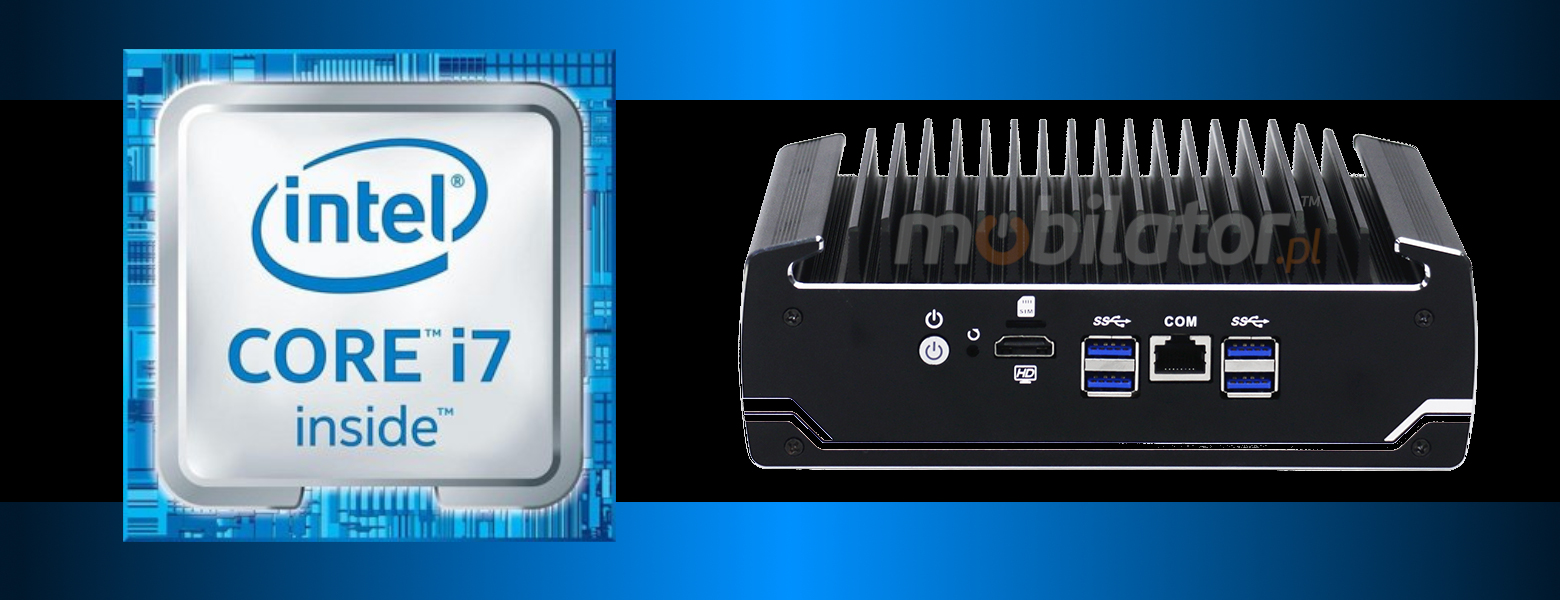 Wytrzymały miniPC z wydajnym procesorem czterordzeniowym Intel Core i7 8550U