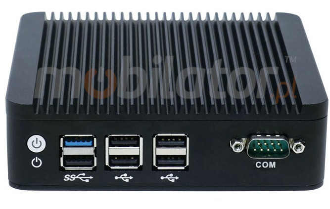 Wzmocniony mini Komputer Przemysłowy Fanless MiniPC IBOX N3P - N3540 Barebone front panel com rs232 mobilator szybki 2 lan rj45