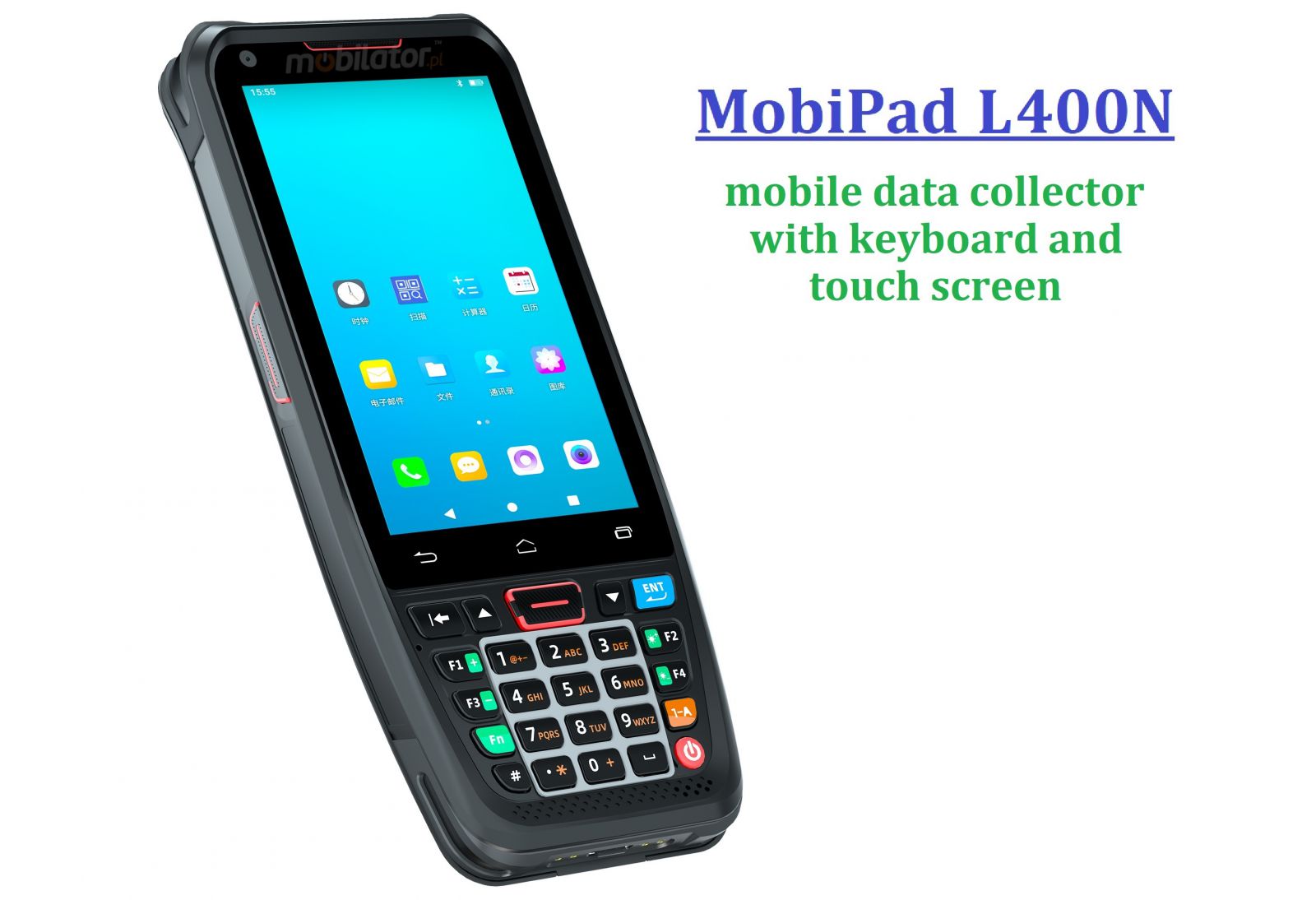 MobiPad L400N v.2 - Rugged data terminal, NFC module and 1D barcode scanner, IP66 standard, 2GB RAM, 16GB ROM 