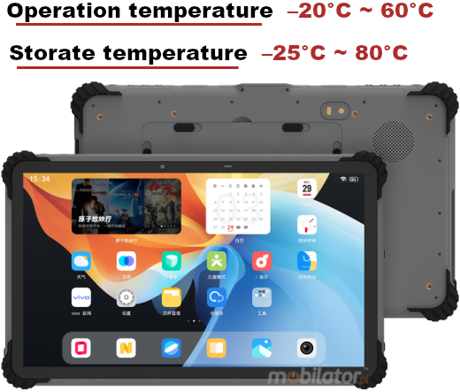 Resistance to low and high temperatures of the T1300R-2 tablet