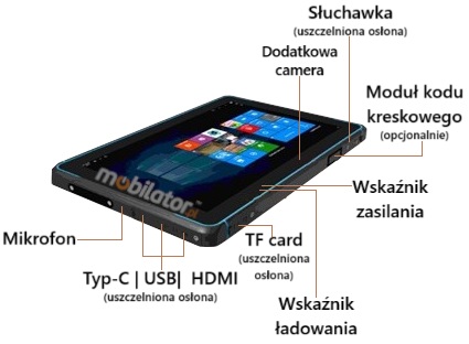 Tablet z antypoślizgową obudową MobiPad Tex105W