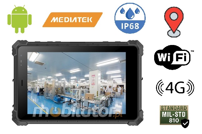 Mobipad 08DS-RTML wstrząsoodporny przemysłowy tablet Android 4G LTE IP68