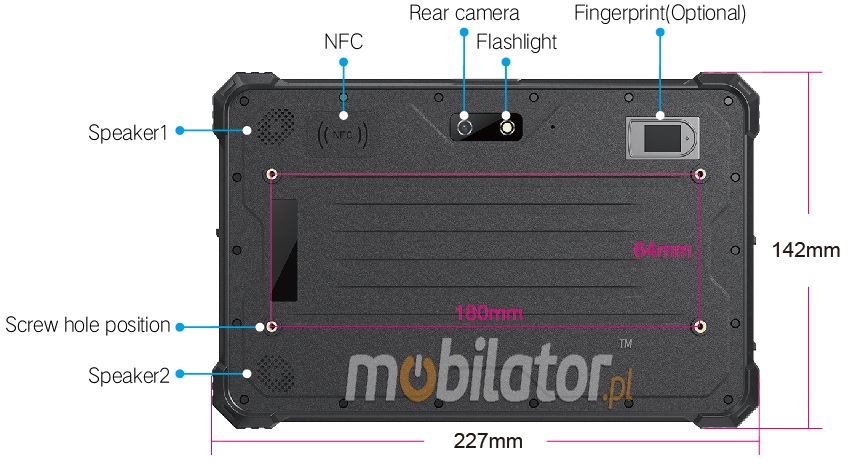 Mobipad 08DS-RTML wstrząsoodporny przemysłowy tablet Android 4G LTE IP68