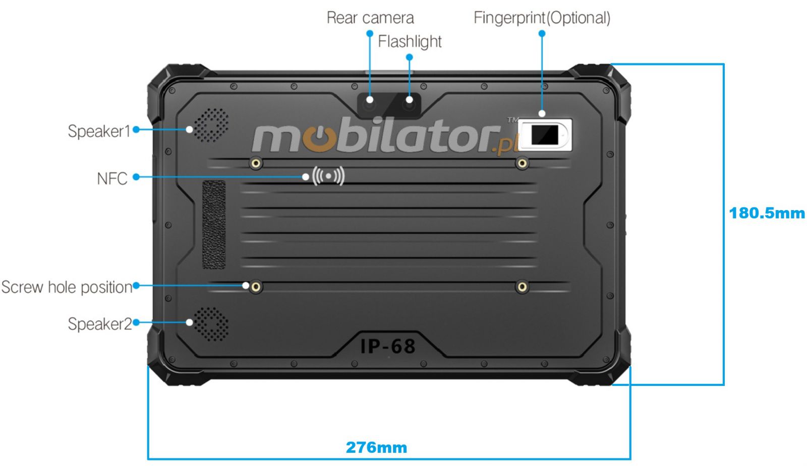 Mobipad 10DS-RTNL shockproof industrial Windows 11 4G LTE IP65 tablet