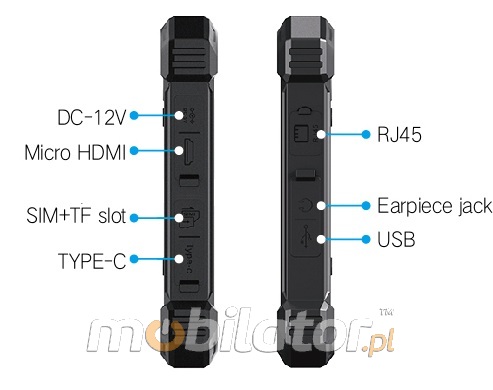 Mobipad 08DS-RTYF złącza do tabletu RJ45 / RS232 / USB / 2D 1 z 4 do wyboru