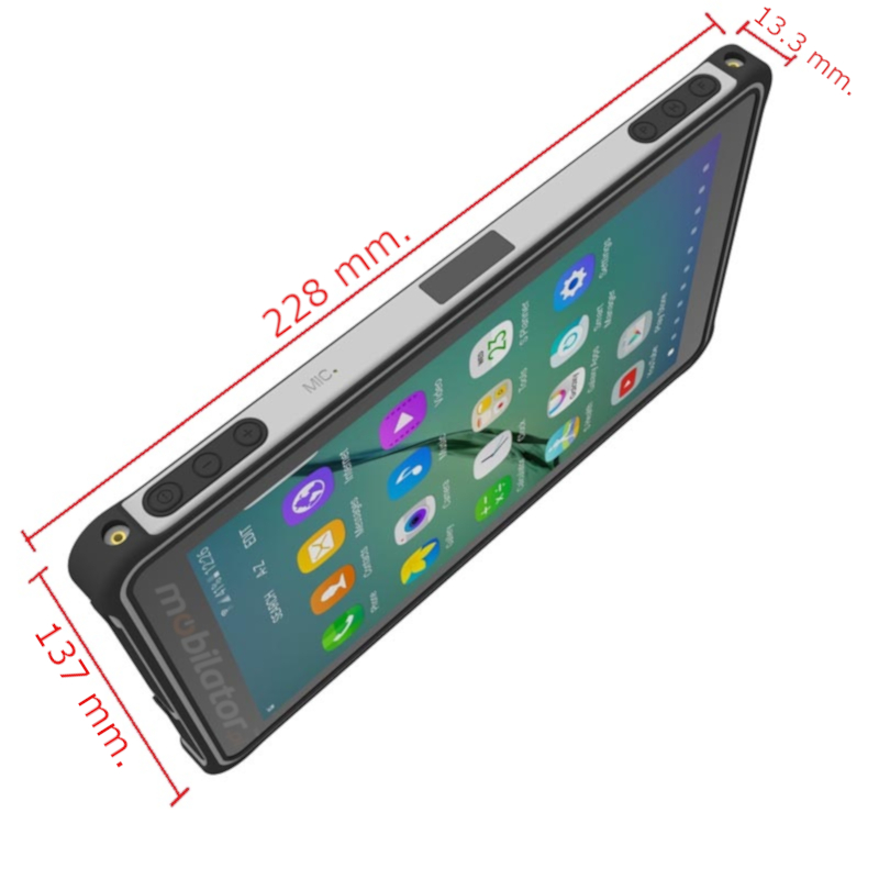 Mobipad 800ATS3 v.2 - Wytrzymały tablet przemysłowy z normą IP65 i MIL-STD-810G, pamięcią 6GB RAM, dyskiem 128GB, Bluetooth 4.0, NFC oraz skanerem 2D EM3296