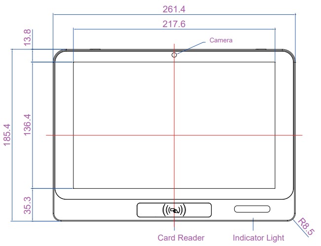 Mobitouch 101A-LF Przemysłowy komputer panelowy wymiary produktu
