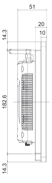 Mobitouch 116W-LF+2D Przemysłowy komputer panelowy wymiary produktu