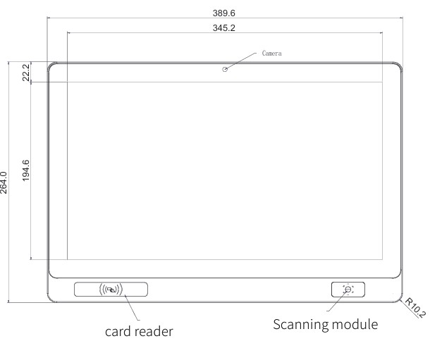 Mobitouch 156A-L+2D Przemysłowy komputer panelowy wymiary produktu