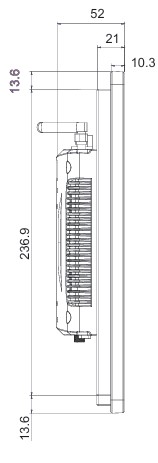 Mobitouch 156A-LF Przemysłowy komputer panelowy wymiary produktu