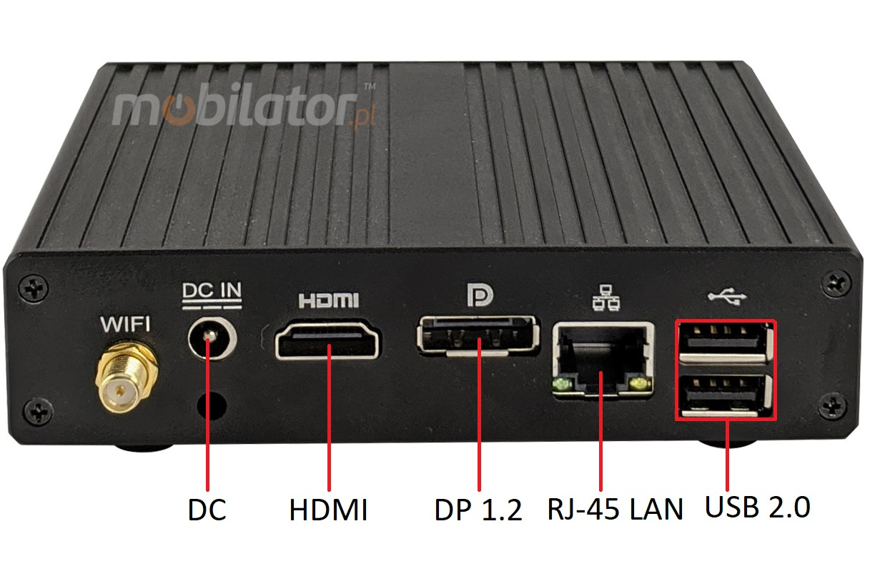 connectors rear panel of small reliable Polywell-Nano-N3350D