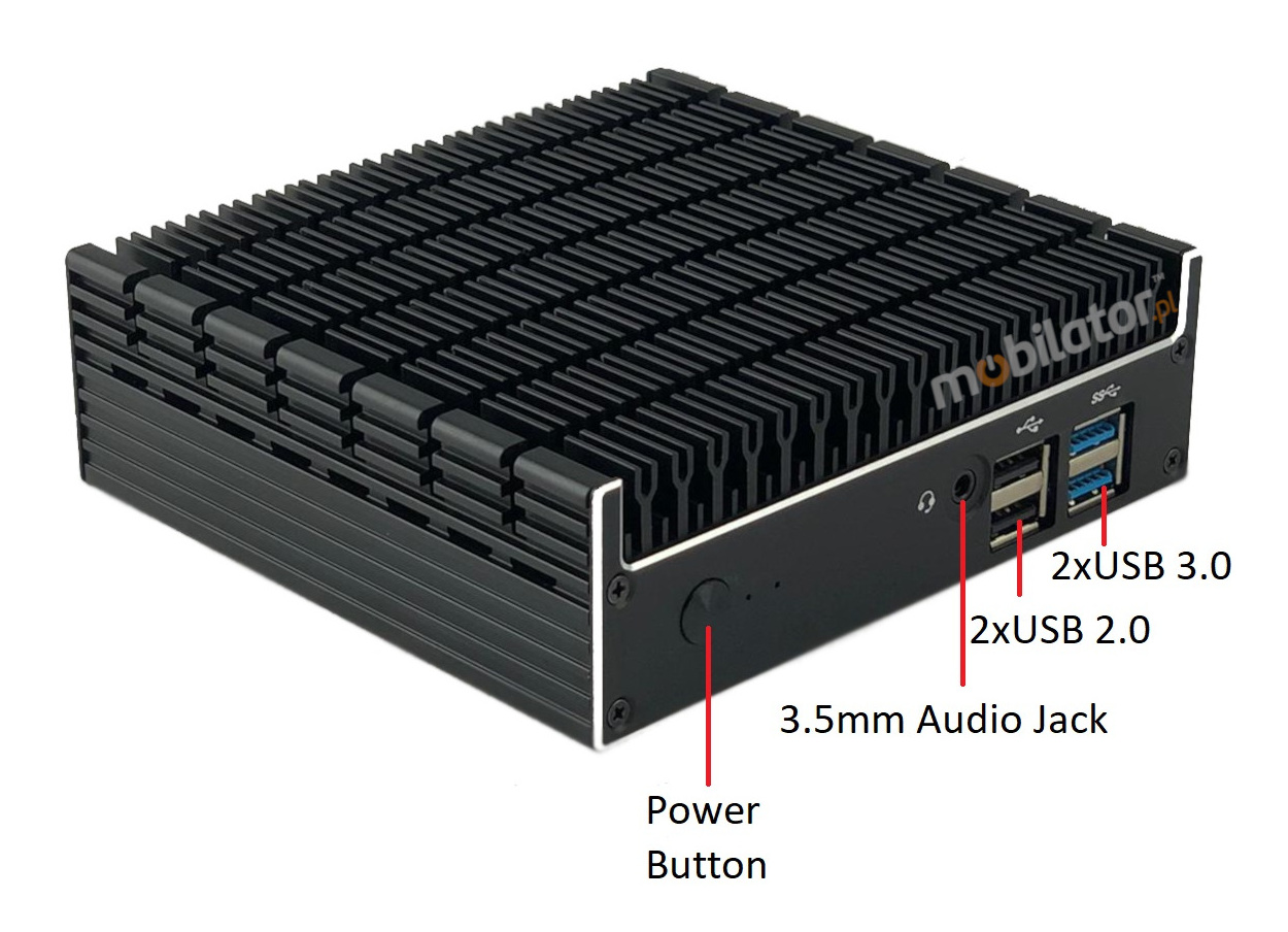 Polywell-Nano-U10F Intel i5  industrial mini computer with connectors: 1xAudio  | 2xUSB 2.0  | 2xUSB 3.0 |
