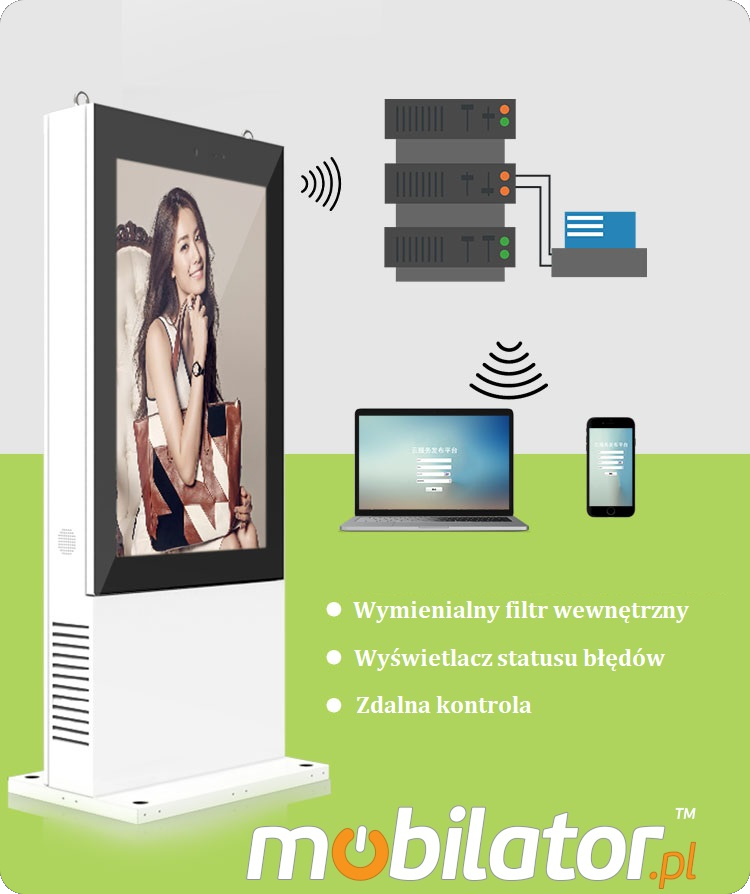 NoMobi Trex Hi43 inch totem ip65 temperature