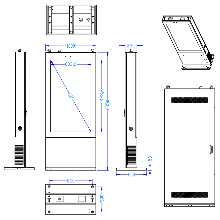 nomobi trex 65 inch Windows The casing of the panel is made of the highest quality metal covered with a galvanic coating, high resistance to mechanical damage and severe weather conditions