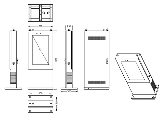 nomobi trex Hi43W Obudowa panelu wykonana z najwyższej jakości metalu pokrytego powłoką galwaniczną duża odporność na uszkodzenia mechaniczne i ciężkie warunki atmosferyczne