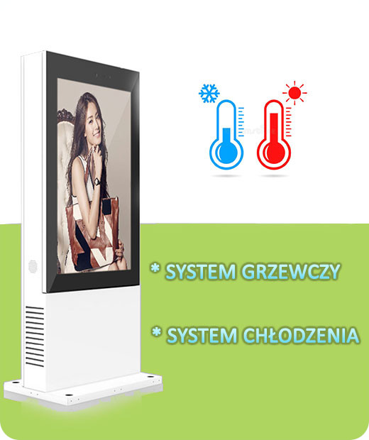 NoMobi Trex Hi55 cale totem IP65 system grzewczy system chłodzenia klimatyzacja