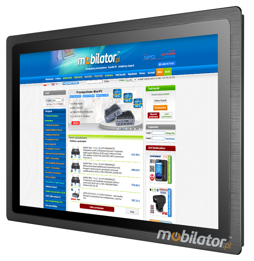 MoTouch 191 v.1 - TFT LCD 19-inch rugged industrial touch monitor - with IP65 standard on the front of the housing
