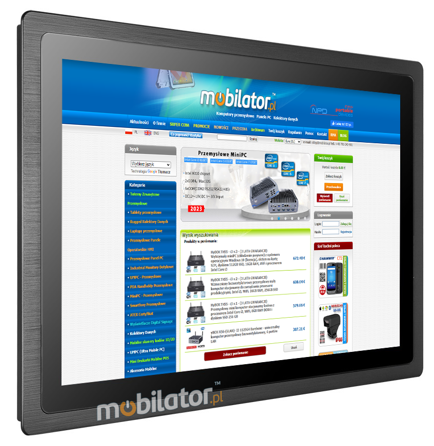 MoTouch 191 v.1 - TFT LCD 19-inch rugged industrial touch monitor - with IP65 standard on the front of the housing