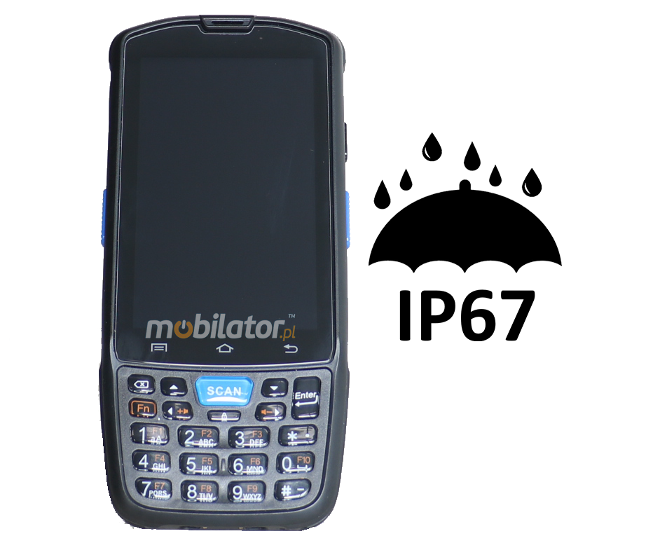 MobiPAD 7F - small data collector, industrial smartphone, with a 4-inch screen, light and handy, built-in 2D scanner, NFC, capacious battery, long operating time, 2GB RAM and 16GB ROM