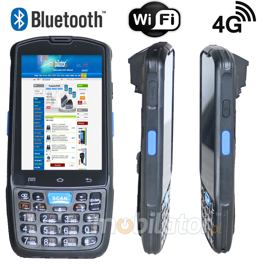 MobiPAD 7F – solid data collector with an efficient 8-core processor, 2D code scanner, Wifi and Bluetooth, IP67 standard, reinforced housing, 4-inch touch screen