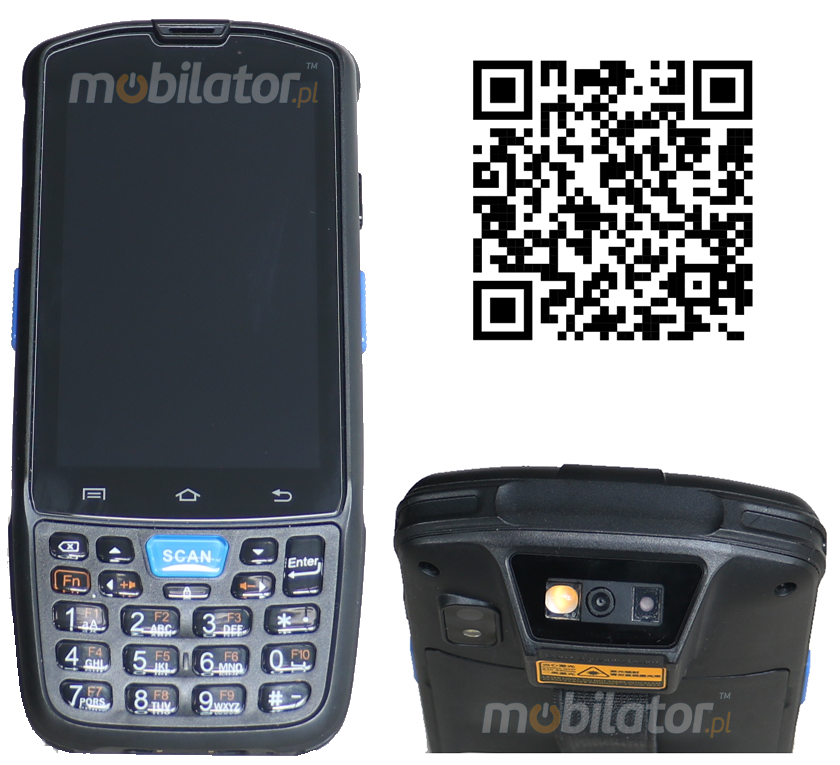 MobiPAD 7F - data collector with IP67 standard, resistant to falls and splashes, 2GB RAM and 16GB ROM, 2D barcode scanner, NFC, Android 9, 8-core processor, Wifi and Bluetooth