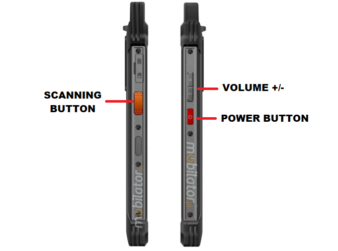 MobiPAD 88W industrial data terminal, ergonomic buttons, efficient 8-core processor